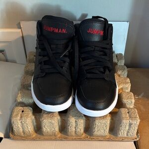 Jordan Black and Red Kids High-Top Sneakers